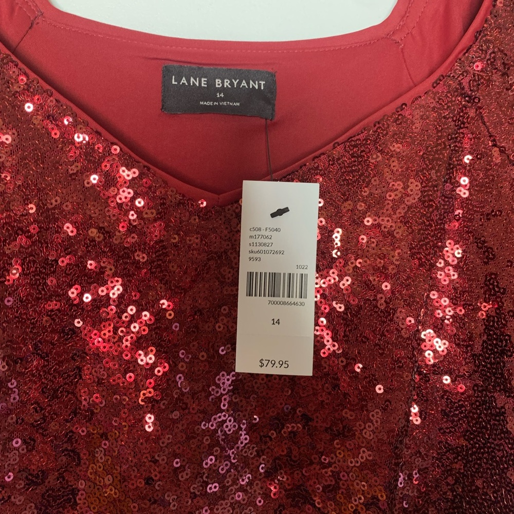 Sequin Flutter Sleeve Peplum Top - Picture 3 of 9